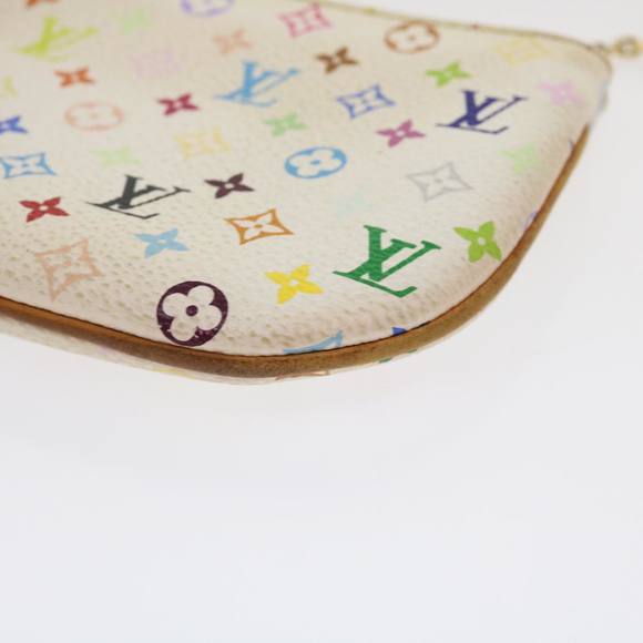 LOUIS VUITTON Monogram Multicolor Pochette MM Pouch White M60028 LV Auth 35181 - Picture 15 of 16